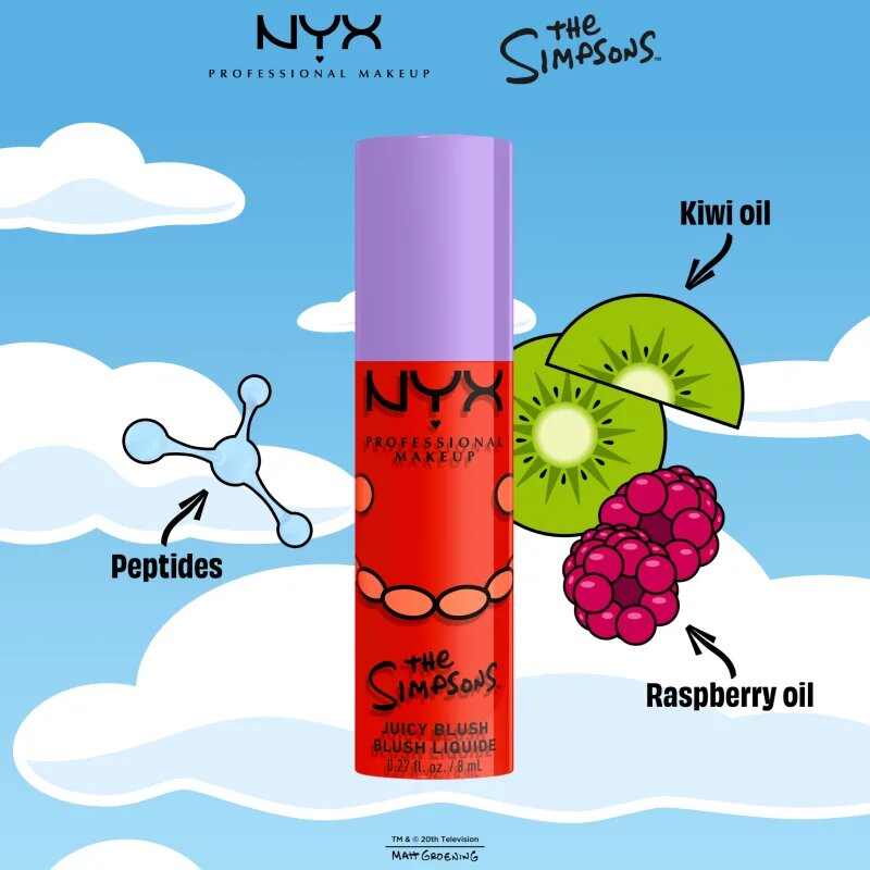 NYX Professional Makeup The Simpsons Fat Cheeks folyékony arcpirosító árnyalat Snarky Scarlet 8 ml