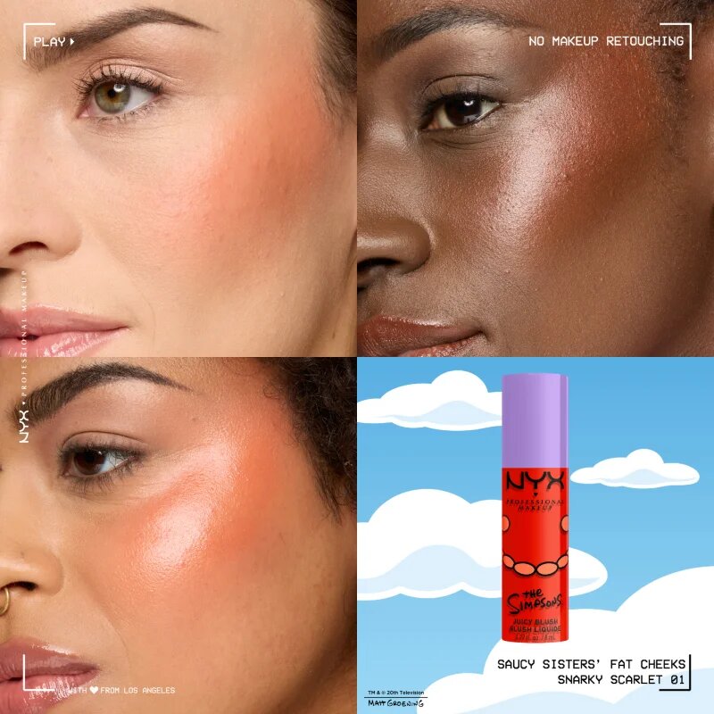 NYX Professional Makeup The Simpsons Fat Cheeks folyékony arcpirosító árnyalat Snarky Scarlet 8 ml