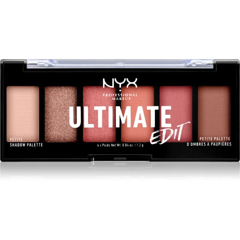 NYX Professional Makeup Ultimate Edit Petite Shadow szemhéjfesték paletta árnyalat 01 Warm Neutrals 6x1.2 g