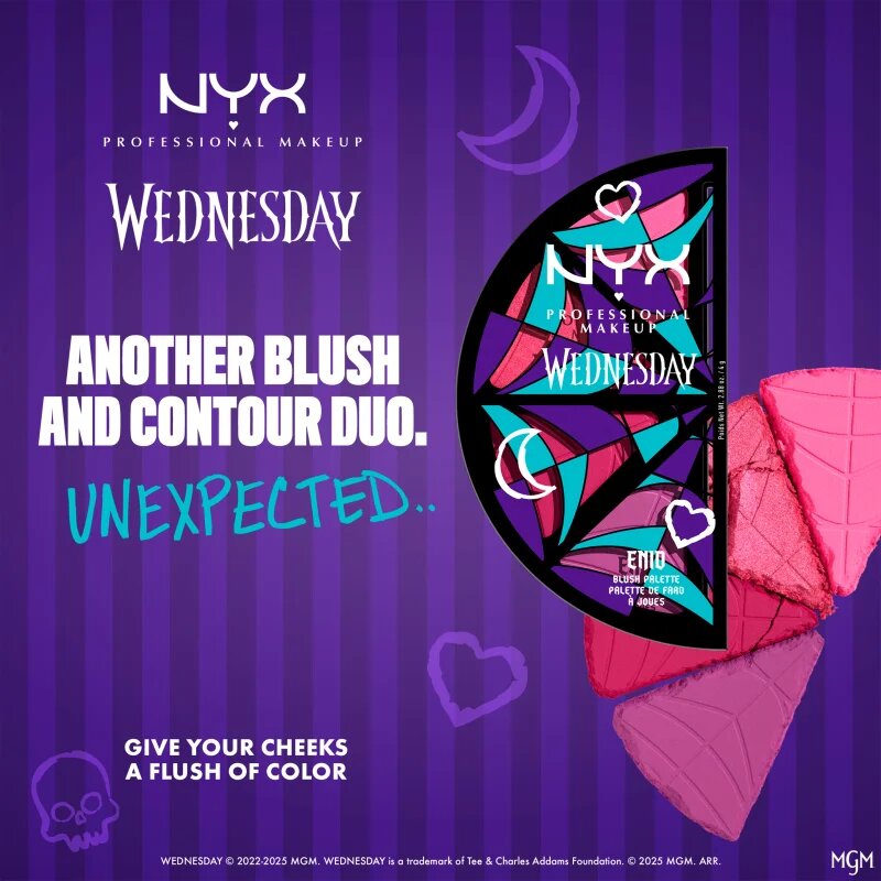 NYX Professional Makeup Wednesday Blush Palette arcpirosító paletta 4x2.88 g