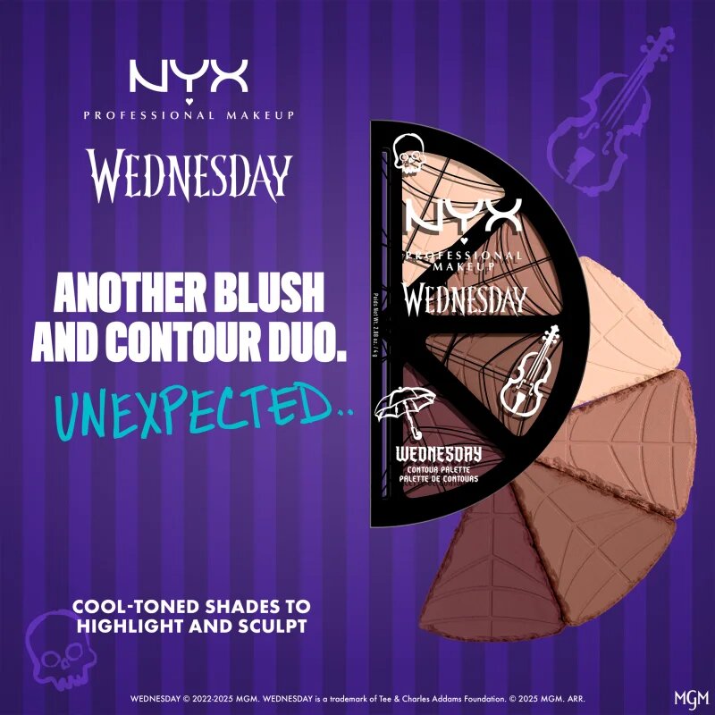 NYX Professional Makeup Wednesday Contour Palette Púderes highlight és kontúr paletta 4x2.88 g