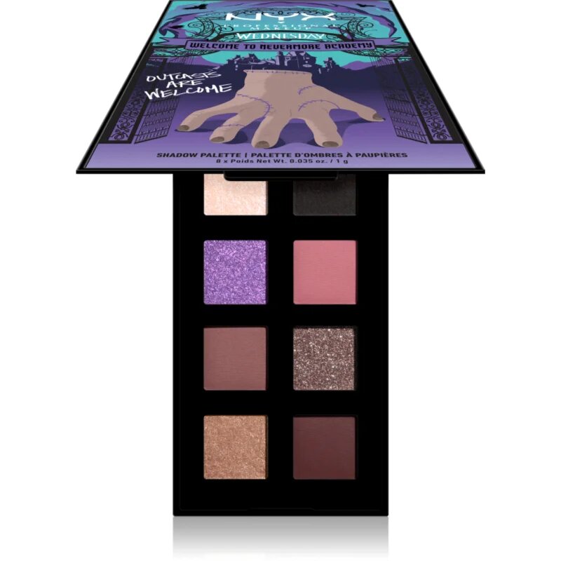 NYX Professional Makeup Wednesday The Nevermore Academy Palette paletta szemhéjpúder 8 szín 8x1 g