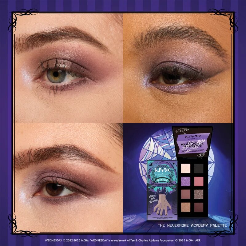 NYX Professional Makeup Wednesday The Nevermore Academy Palette paletta szemhéjpúder 8 szín 8x1 g