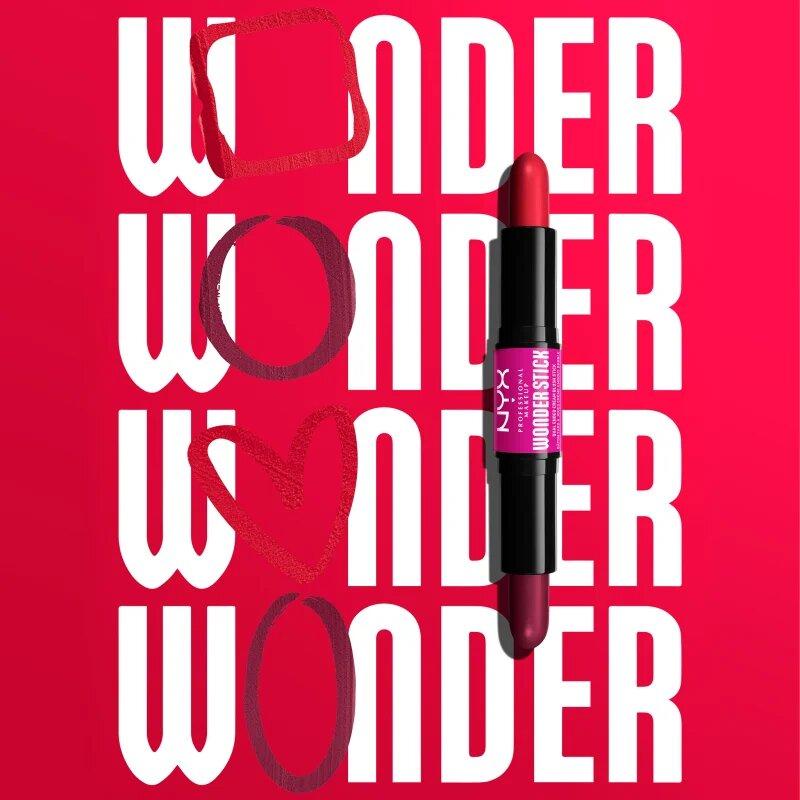NYX Professional Makeup Wonder Stick Cream Blush dupla végű kontur ceruza árnyalat 05 Bright Amber and Fuchsia 2x4 g