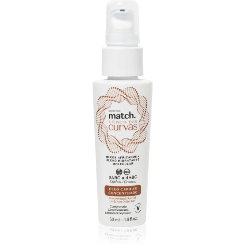 oBoticário Match. Science of Curves hajolaj a hullámos és göndör hajra 50 ml