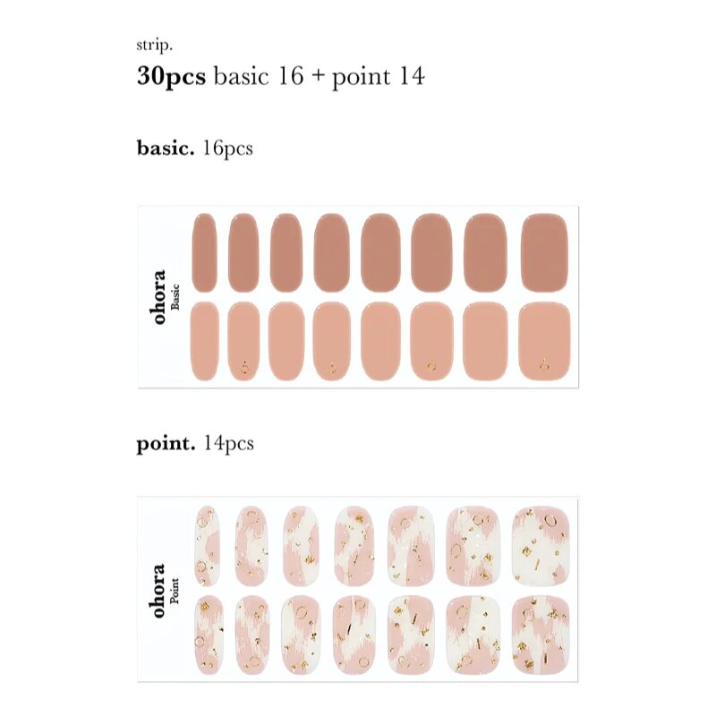 OHORA Gel Nail Sticker N Almond Blossom körömmatrica árnyalat ND-066 30 db