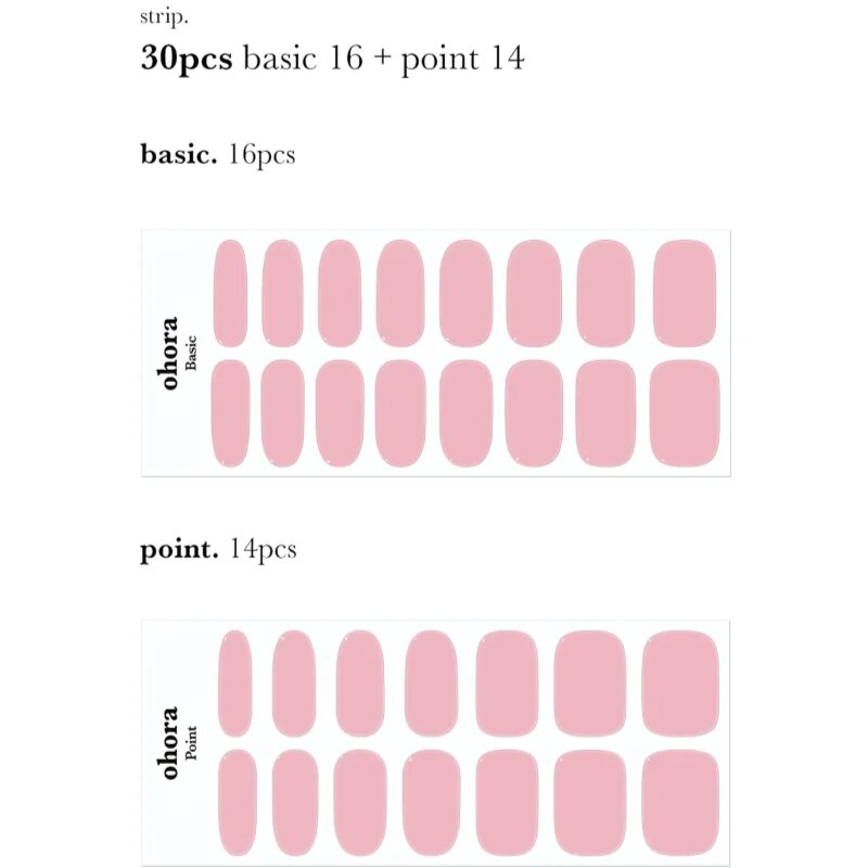 OHORA Gel Nail Sticker N Cream Pink körömmatrica árnyalat NB-090 1 db