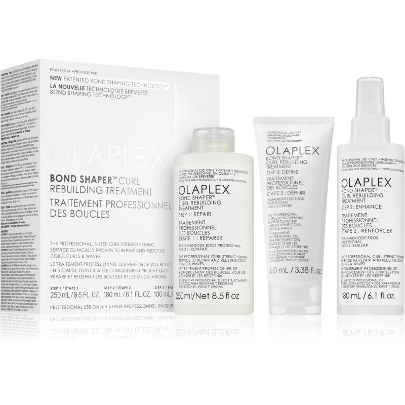Olaplex Bond Shaper Curl Rebuilding Treatment set szett göndör hajra 3 db