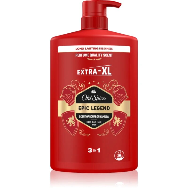 Old Spice Epic Legend tusfürdő gél arcra testre és hajra 1000 ml