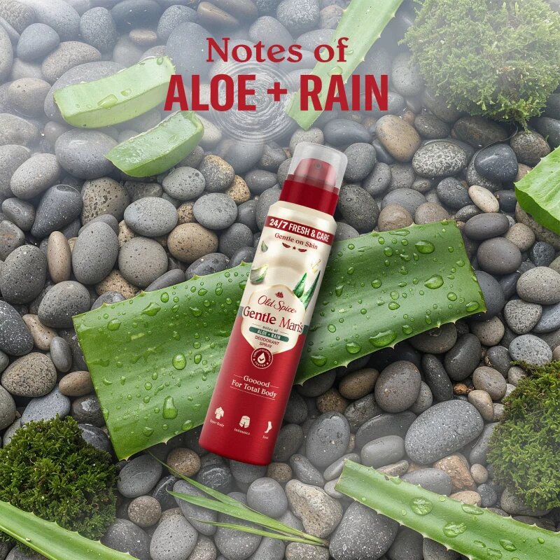 Old Spice Gentle Man's Aloe & Rain alumínium mentes dezodor spray formában 140 ml