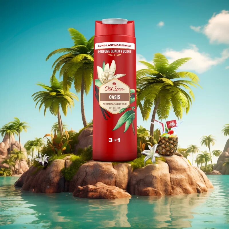 Old Spice Oasis fürdőgél férfiaknak 3 az 1-ben 400 ml