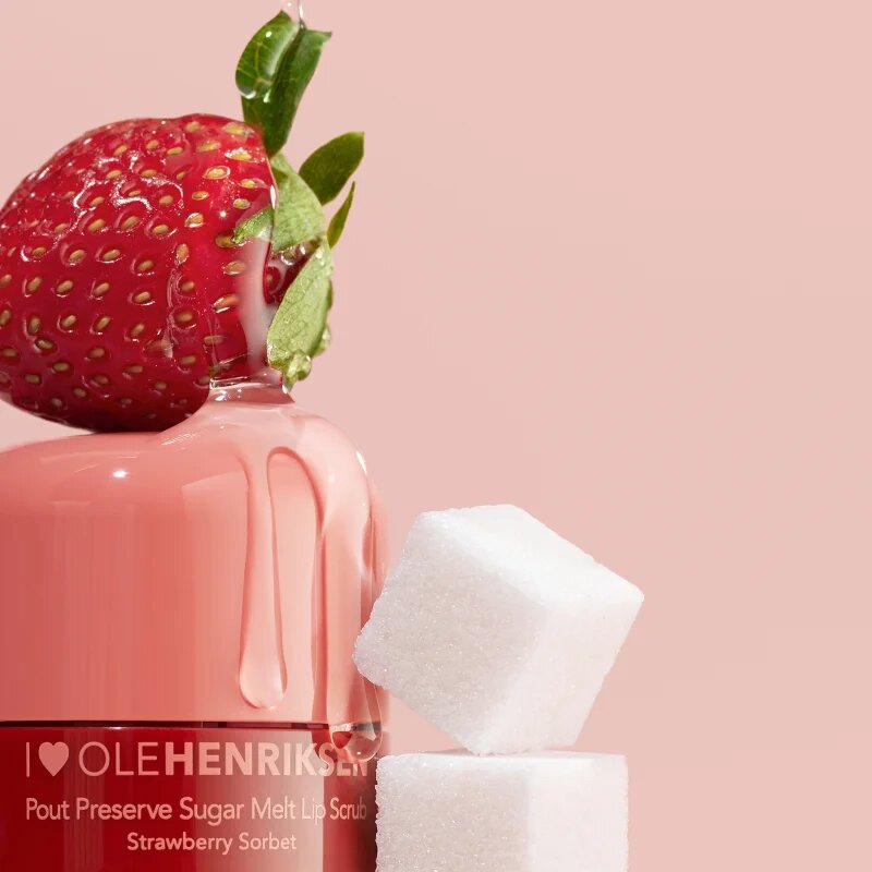 OLEHENRIKSEN Pout Preserve Sugar Melt Exfoliating Lip Scrub cukros peeling az ajkakra árnyalat Strawberry Sorbet 8 g