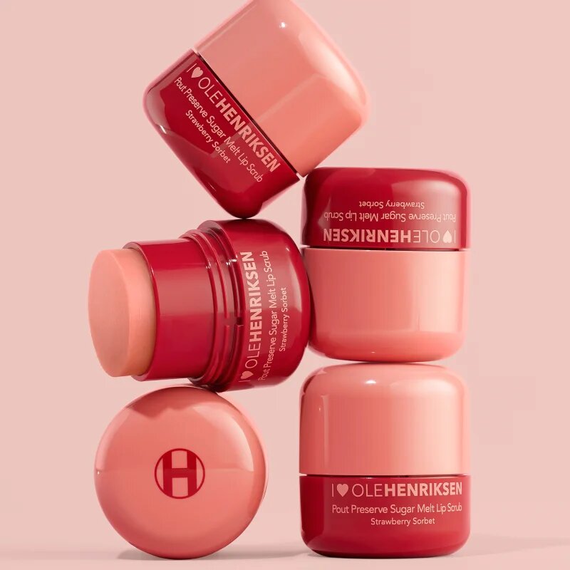 OLEHENRIKSEN Pout Preserve Sugar Melt Exfoliating Lip Scrub cukros peeling az ajkakra árnyalat Strawberry Sorbet 8 g