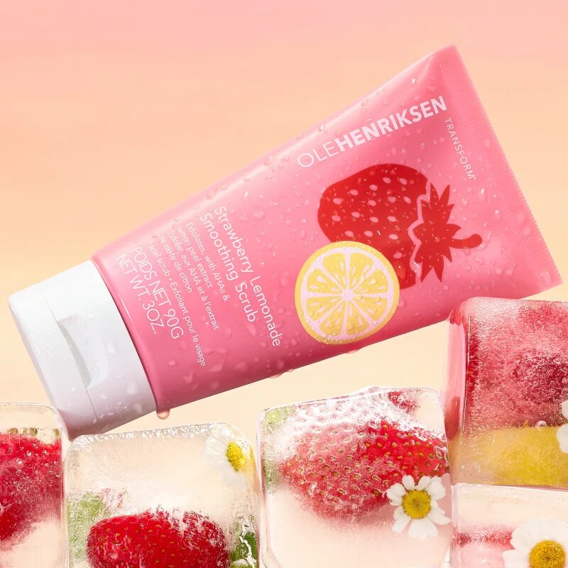 OLEHENRIKSEN Transform Strawberry Lemonade Smoothing Scrub arcpeeling hámlasztó hatással 90 g