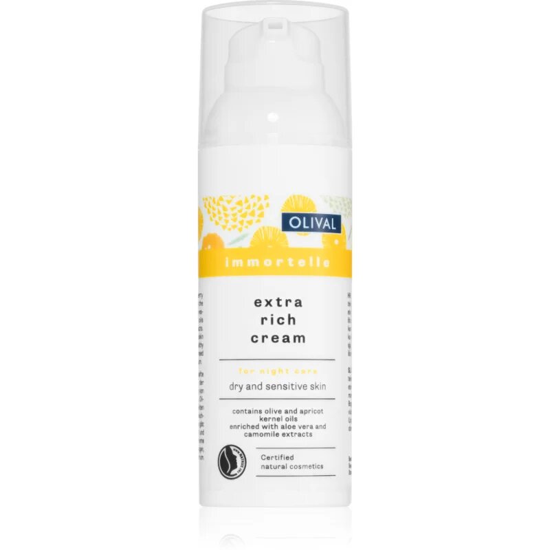 Olival Immortelle Extra Rich Cream éjszakai tápláló krém az érzékeny száraz bőrre 50 ml