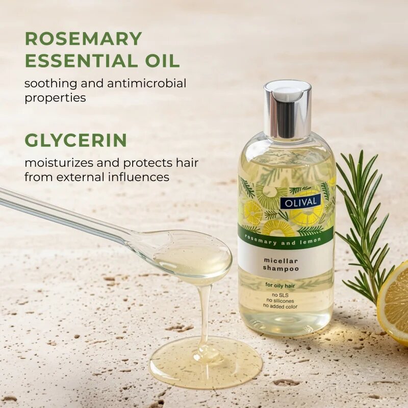 Olival Micellar Rosemary and Lemon micellás sampon zsíros hajra 250 ml