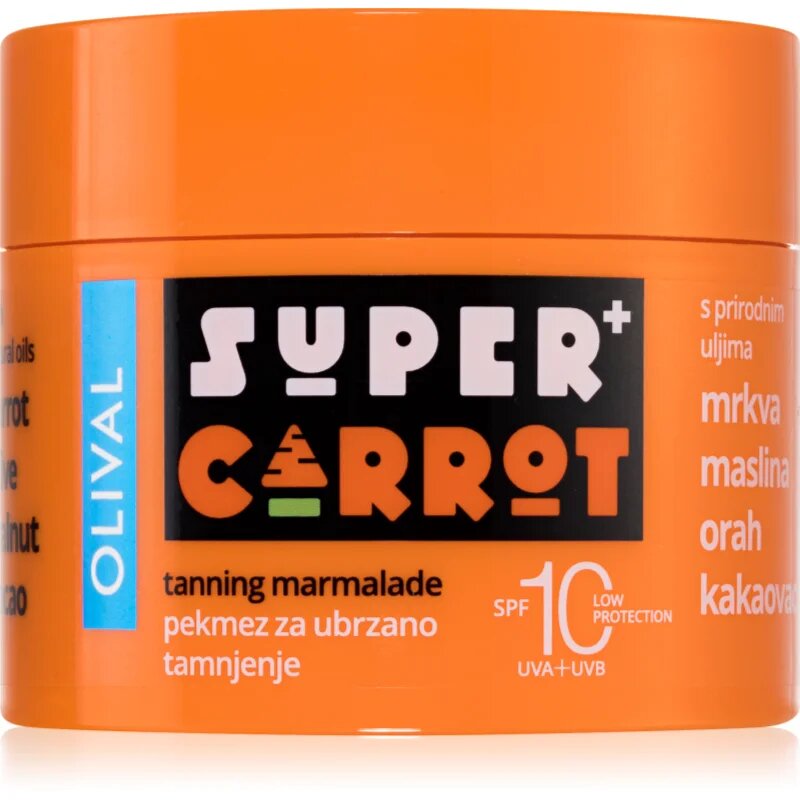 Olival SUPER Carrot Tanning Jam készítmény a napbarnítottság felgyorsítására és meghosszabbítására SPF 10 100 ml