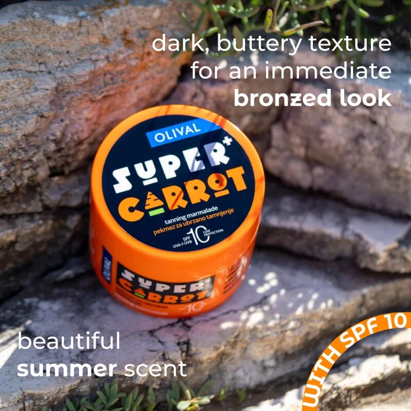 Olival SUPER Carrot Tanning Jam készítmény a napbarnítottság felgyorsítására és meghosszabbítására SPF 10 100 ml