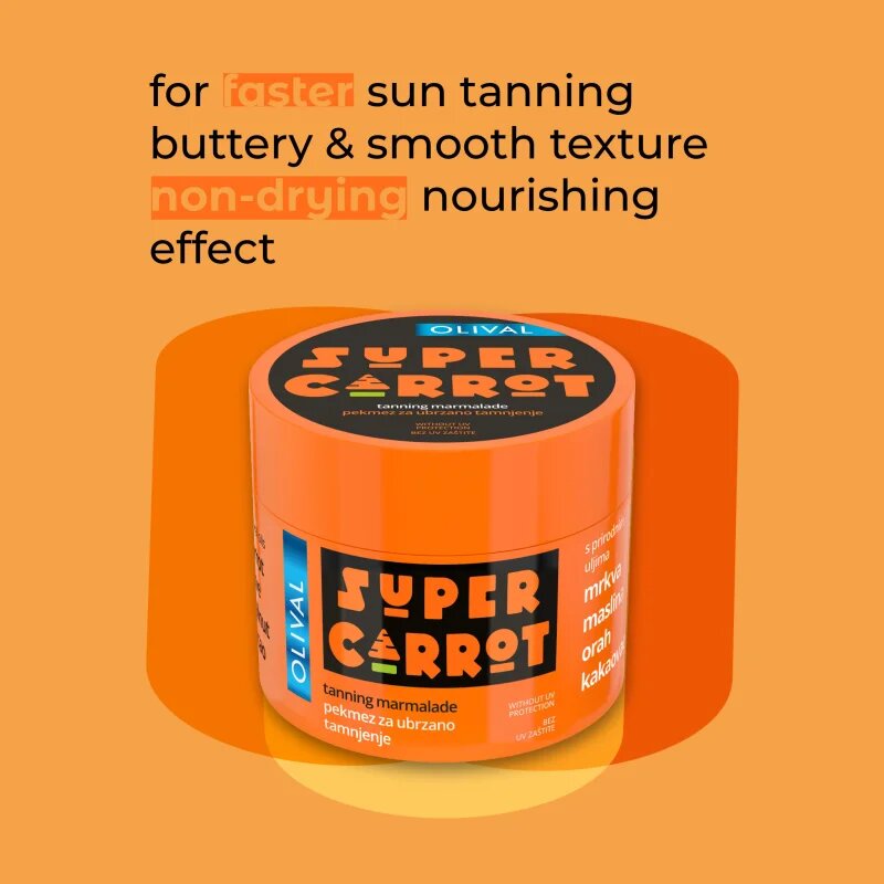 Olival SUPER Carrot Tanning Jam készítmény a napbarnítottság felgyorsítására és meghosszabbítására védőfaktor nélkül 100 ml