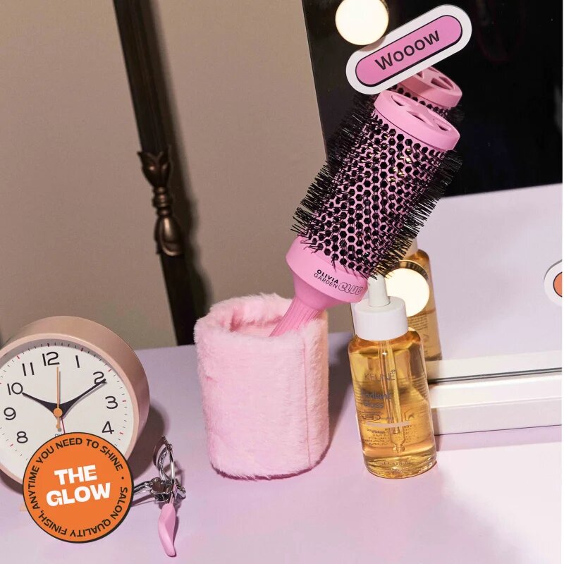 Olivia Garden Club The Glow Blowout Ceramic Round Brush Pink körkefe L 1 db
