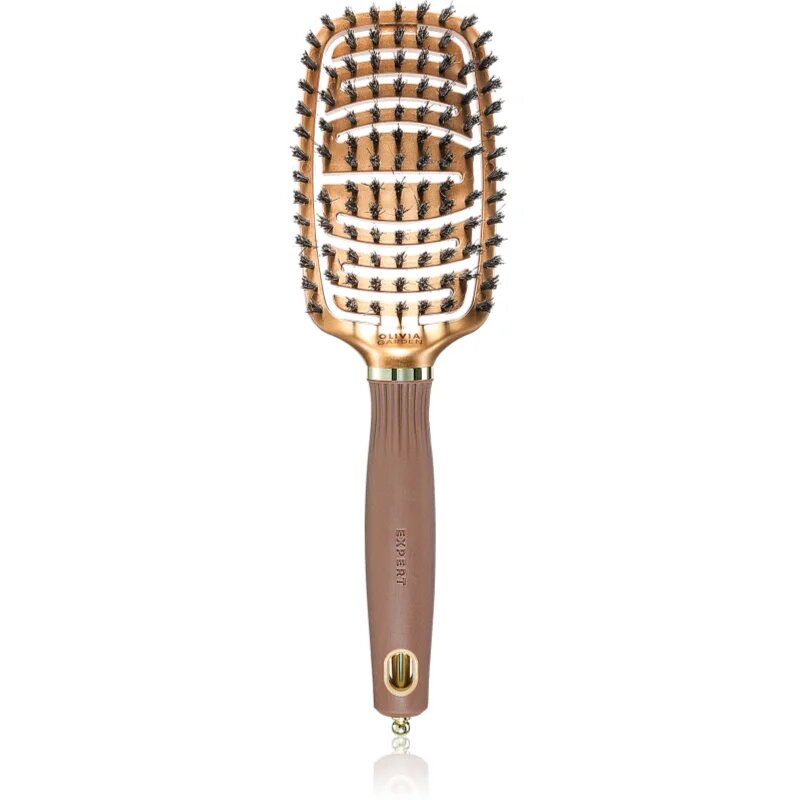 Olivia Garden Expert Flex lapos kefe vaddisznó sörtékkel Gold&Brown 1 db