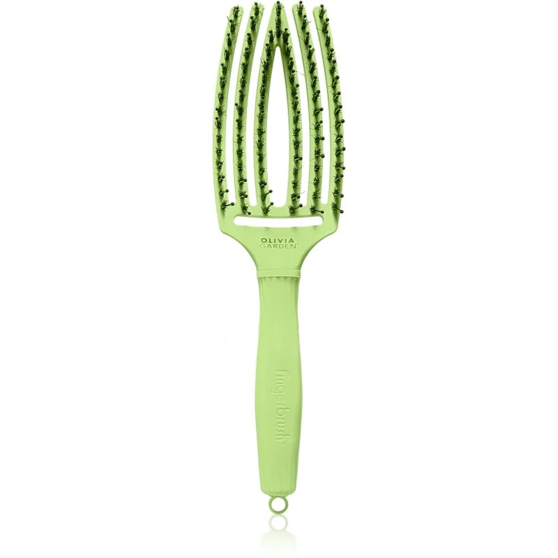 Olivia Garden Fingerbrush Boar & Nylon hajkefe nejlon- és vaddisznósörtékkel Dolce Vita Green Pistacchio 1 db