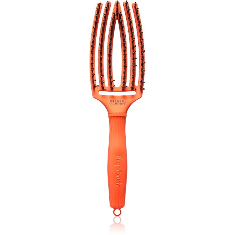 Olivia Garden Fingerbrush Boar & Nylon hajkefe nejlon- és vaddisznósörtékkel Dolce Vita Orange Spritz 1 db