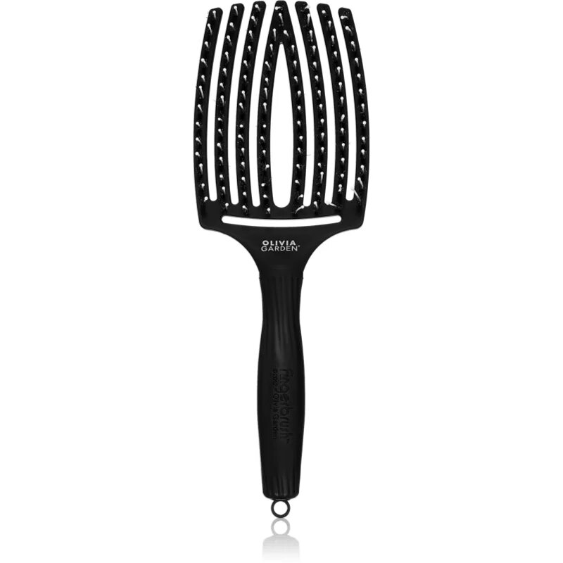 Olivia Garden Fingerbrush Combo nagy lapos hajkefe nejlon- és vaddisznósörtékkel Large 1 db