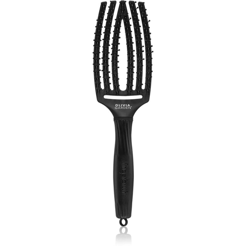 Olivia Garden Fingerbrush Double Bristles lapos kefe a könnyű kifésülésért 1 db