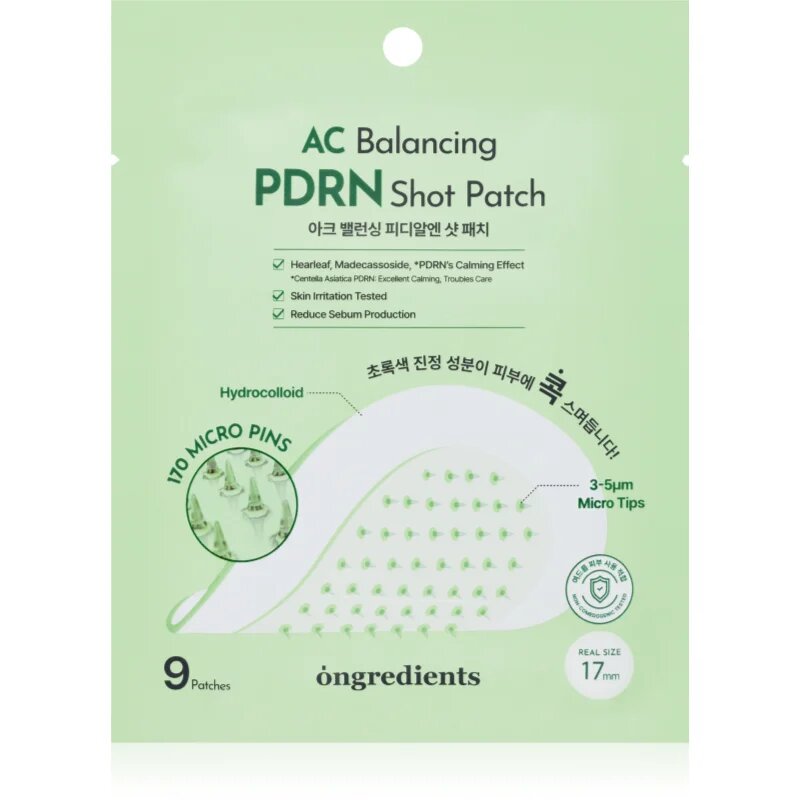 Ongredients AC Balancing PDRN Shot Patch tapasz problémás bőrre nyugtató hatással 9 db