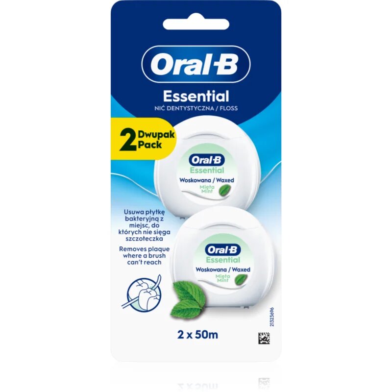 Oral-B Essential Floss Mint viaszolt mentolos fogselyem 2x50 m