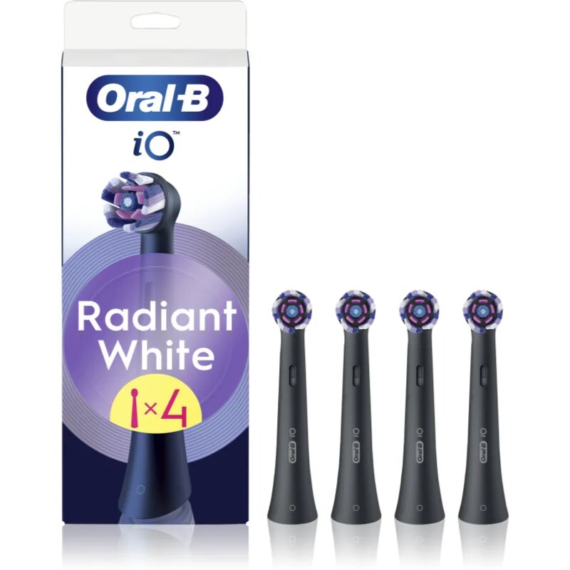 Oral-B iO Radiant White csere fejek a fogkeféhez fehérítő rostokkal Black 4 db