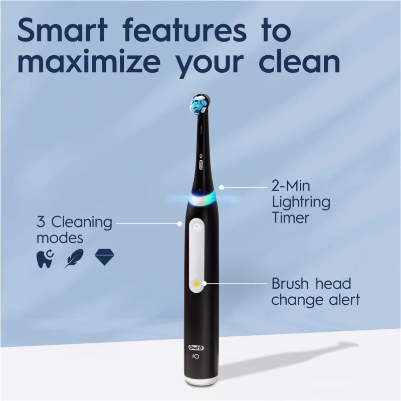 Oral-B iO White Clean elektromos fogkefe töltőtokkal Matte Black 1 db