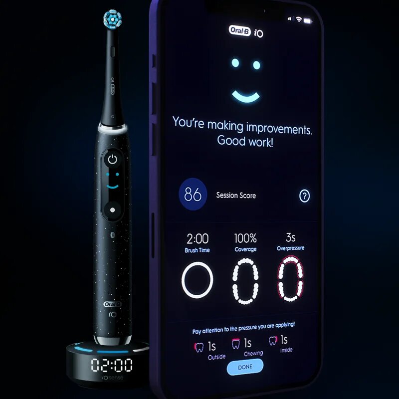 Oral-B iO10 elektromos fogkefe Black Spreckels 1 db