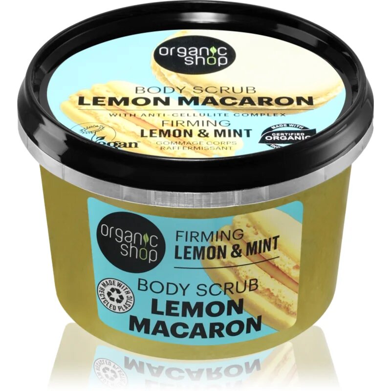 Organic Shop Lemon Macaron bőrfeszesítő testradír 250 ml