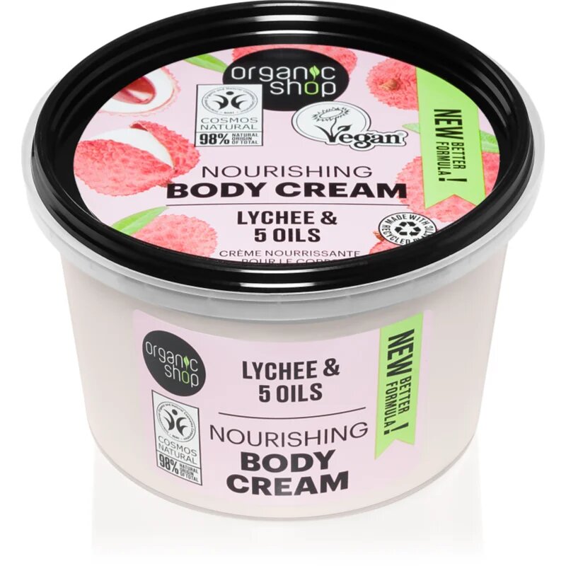 Organic Shop Lychee & 5 Oils ápoló testkrém 250 ml