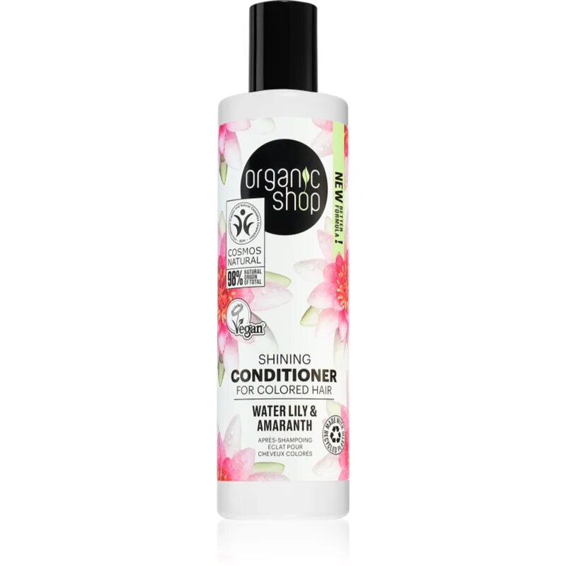 Organic Shop Organic Shea & Lily élénkítő kondicionáló a fényes hajért és a könnyű fésülésért festett hajra 280 ml