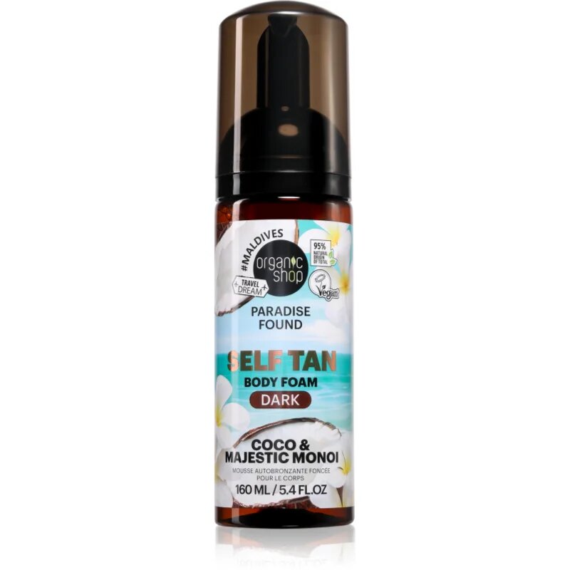 Organic Shop Paradise Found Coco & Majestic Monoi testhab önbarnító hatással árnyalat Dark 160 ml