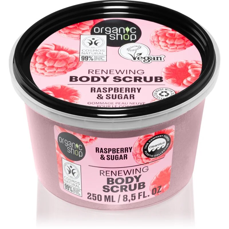Organic Shop Raspberry & Sugar gyengéd testpeeling 250 ml