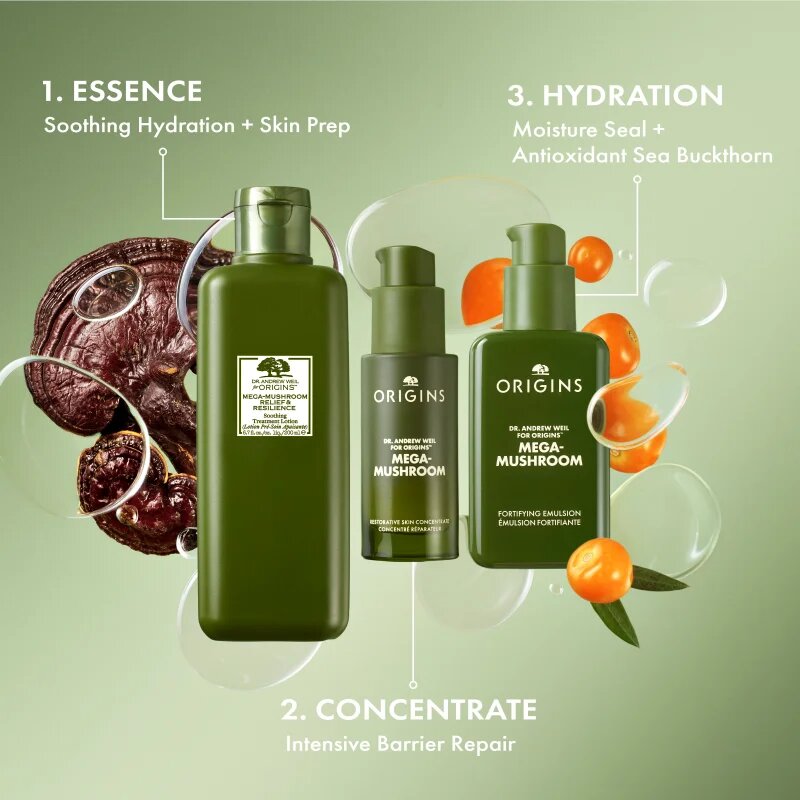 Origins Dr. Andrew Weil for ™ Mega-Mushroom Fortifying Emulsion with Reishi and Seabuckthorn nyugtató és hidratáló emulzió 100 ml