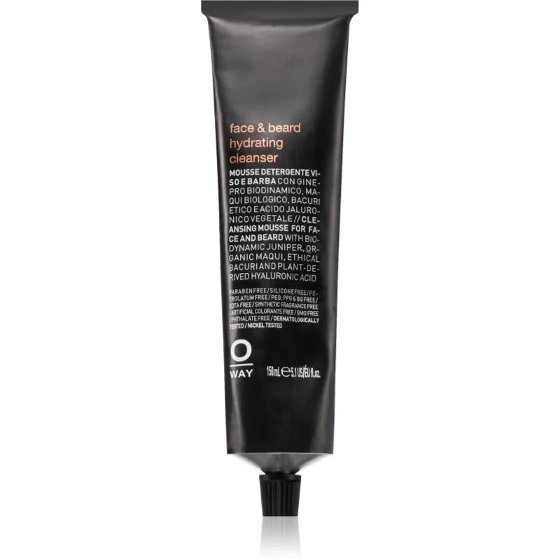 Oway Face & Beard tisztító hab az arcra és a szakállra 150 ml