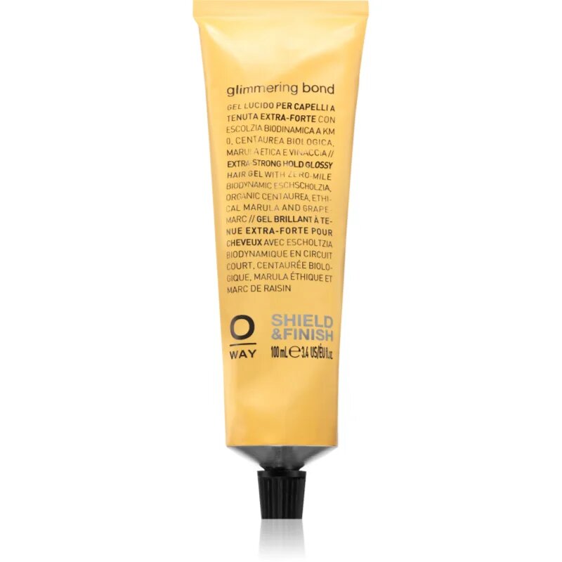 Oway Shield & Finish Glimmering Bond extra erős gél tartós és fényes frizuráért 100 ml