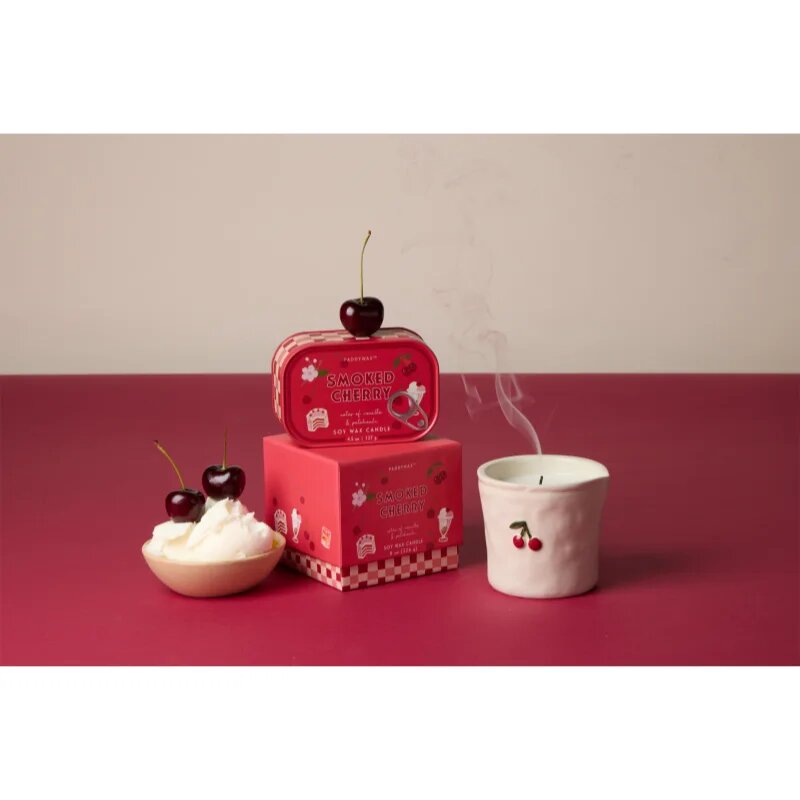 Paddywax Bistro Tin Smoked Cherry illatgyertya alumínium dobozban 127 g