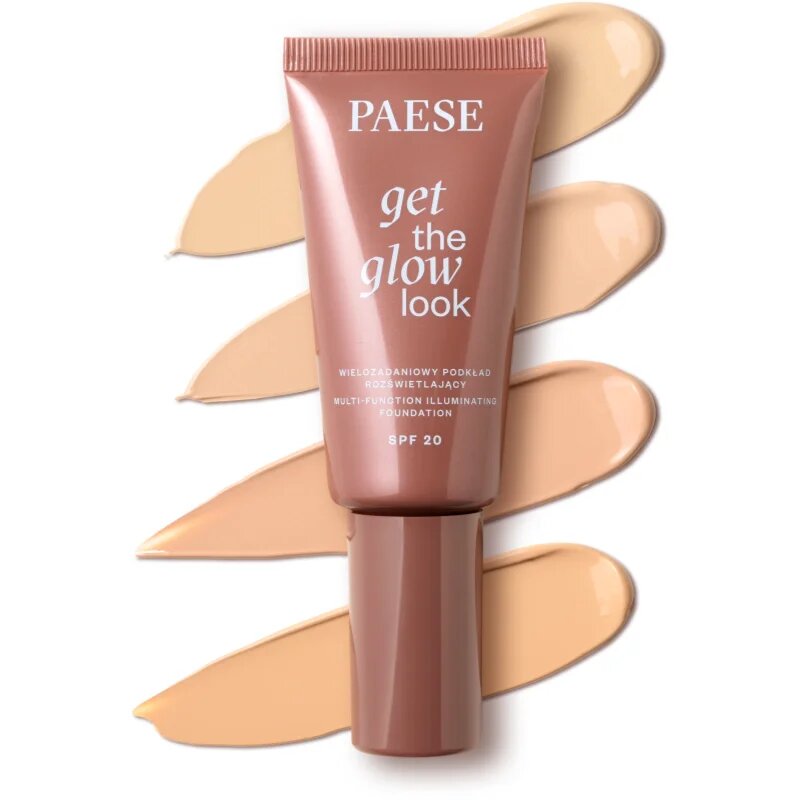 Paese Get The Glow Look Illuminating Foundation könnyű alapozó világosító hatással SPF 20 árnyalat 1N Light Beige 30 ml