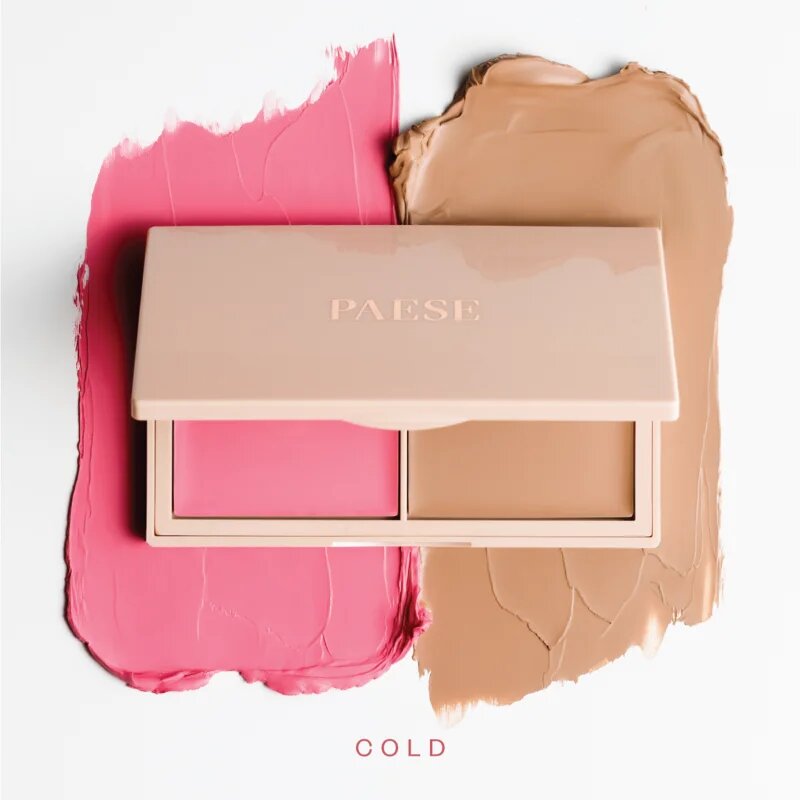 Paese Kiss My Cheeks Face Contouring Palette Cold Púderes highlight és kontúr paletta árnyalat 02 Cold 15 g