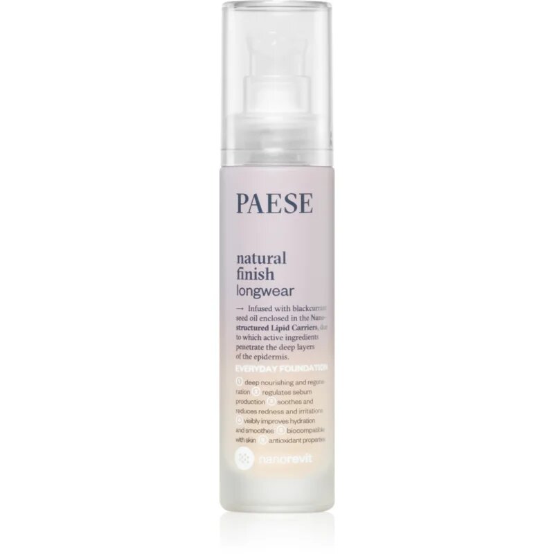 Paese Nanorevit tartós alapozó tápláló hatással árnyalat 25 Sand Beige 30 ml