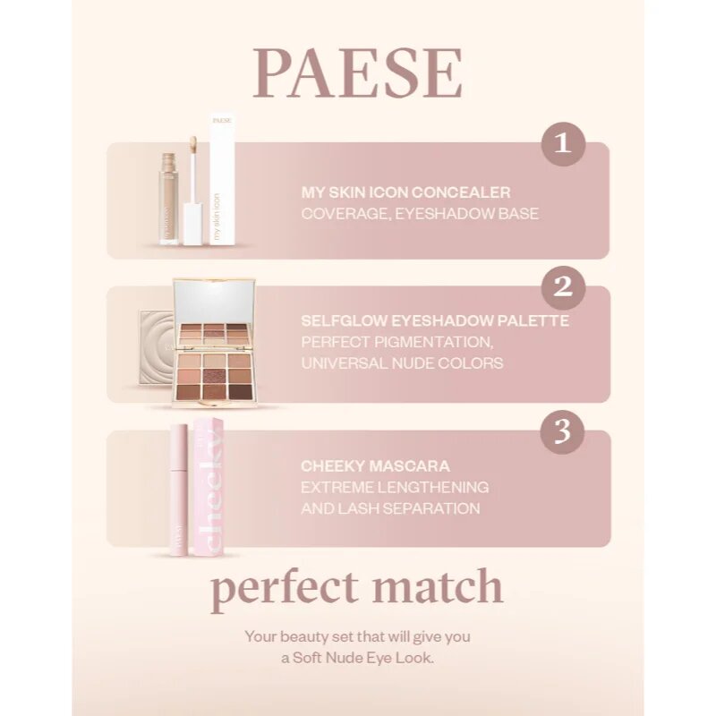 Paese Self Glow Eyeshadow Palette szemhéjfesték paletta árnyalat Nude 12.5 g
