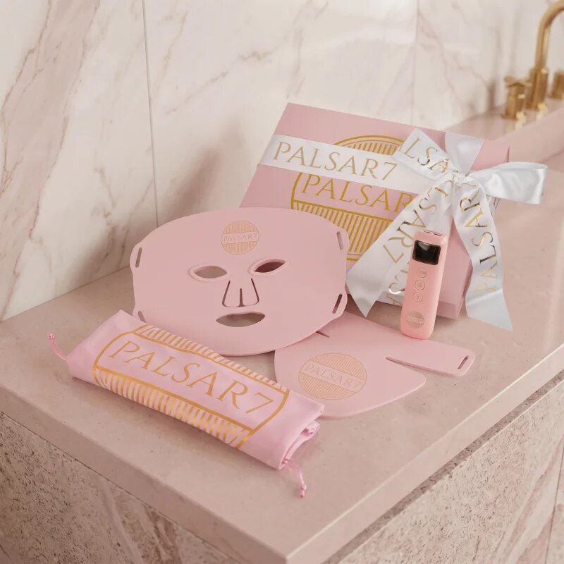 PALSAR7 Photon LED mask Pink Cloud LED kezelőmaszk az arcra és dekoltázsra 1 db