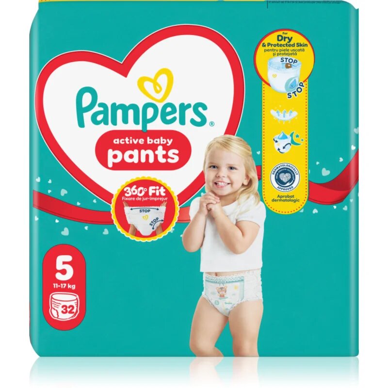 Pampers Active Baby Pants Size 5 eldobható nadrágpelenkák 11-17 kg 32 db