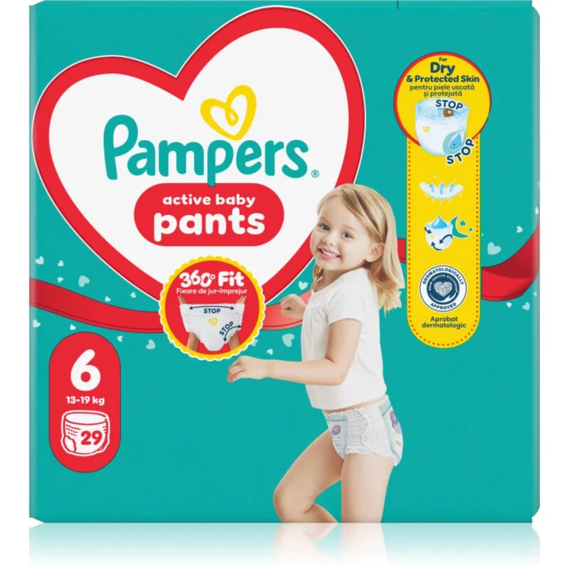 Pampers Active Baby Pants Size 6 eldobható nadrágpelenkák 13-19 kg 29 db